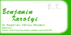 benjamin karolyi business card